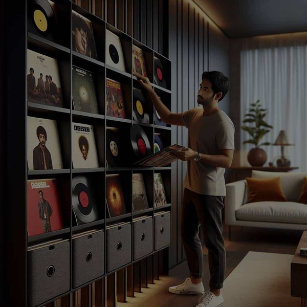 What's the Most Space-Efficient Way to Store Vinyl Records in a Living Room?